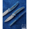 ШЕВРОН (Chevron) ексклюзивний складний ніж ручної роботи KUSTOM KNIVES - Лезо Damasteel® RWL-34™ 61-62 HRC